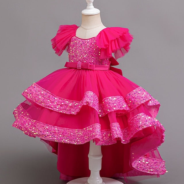 Party Sleeveless Dress Wedding Kids Girls' Special Sequin