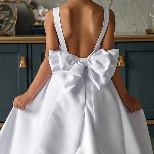 Kids Solid Girl Party Color Dress Flower Girls'