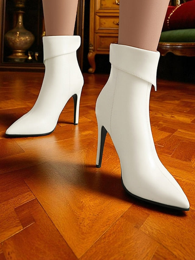 Boots - Metallic Stiletto Ankle Gold Toe Pointed Women's