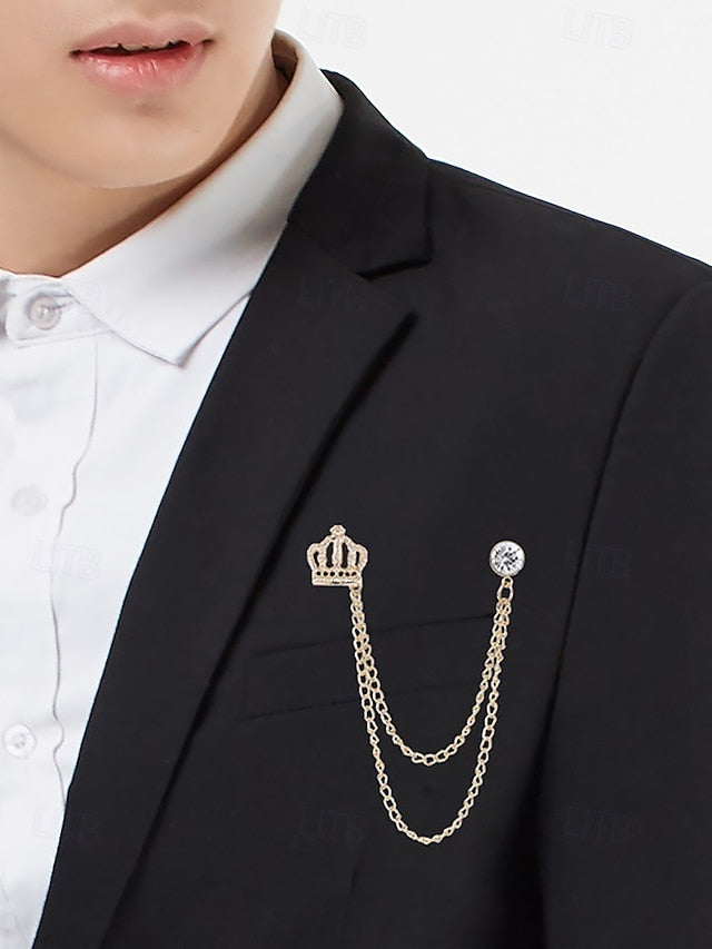 and Tie Crown with Velvet – Men's Chain Bow Detail