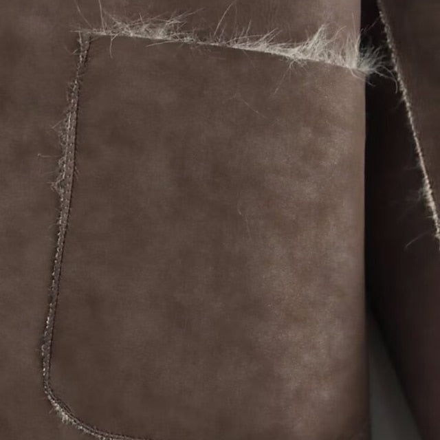 Coat Pocket Buttons Comfortable Faux Fur Warm Women's