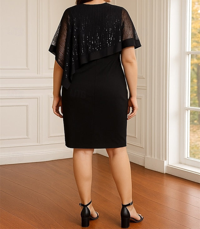 Size Bride Dress Black Plus / of Sheath the Column Mother