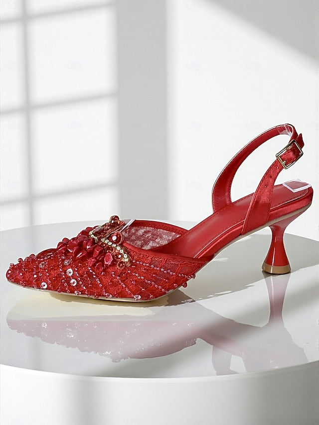 - Green Bag Heel Women's Set Clutch Shoes and Rhinestone