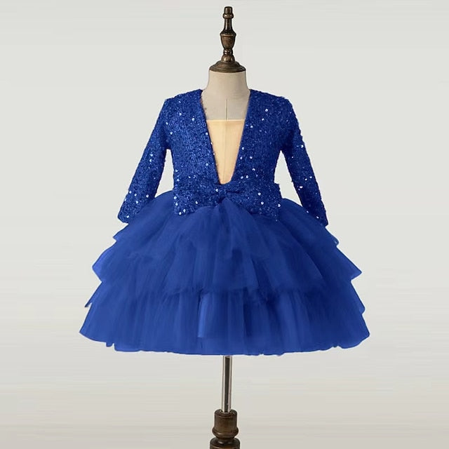 Sequin Kids Performance Girls' Party Dress Sleeve Long