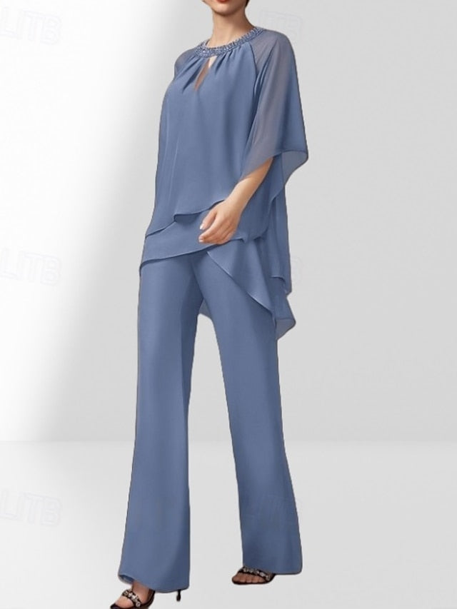 Two the of Wedding Bride Mother Piece Pantsuit Dress Guest