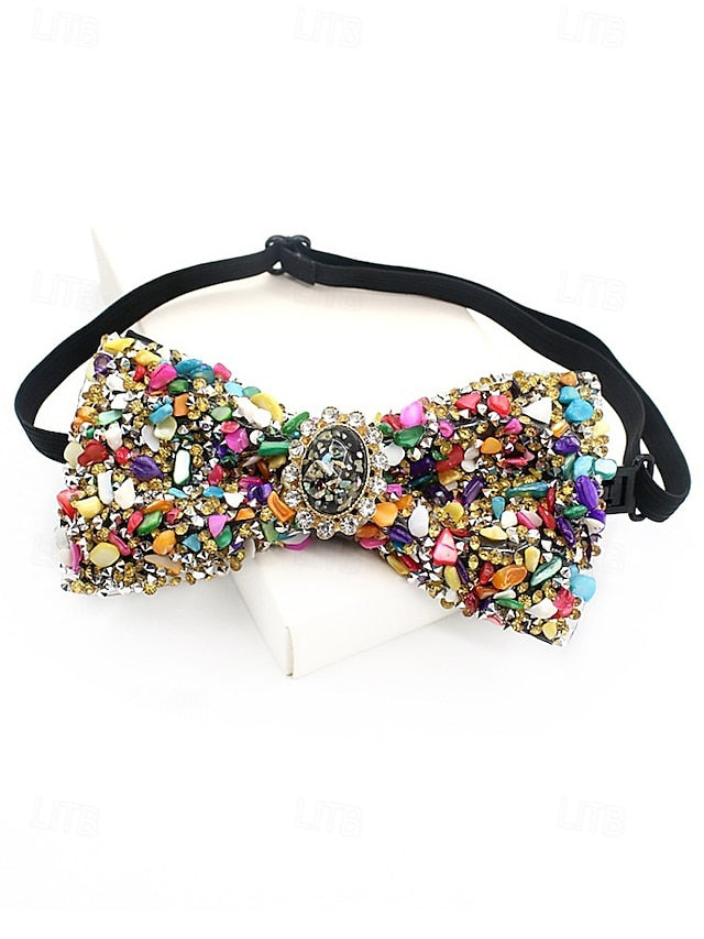 Adjustable Strap Luxury Bow Gemstone Men's Tie with –