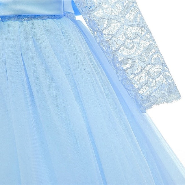 Dress Half Girl Kids Wedding Girls' Flower Sleeve