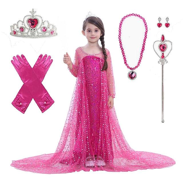 Girls' Dress Elsa Movie Girl Princess Flower Frozen