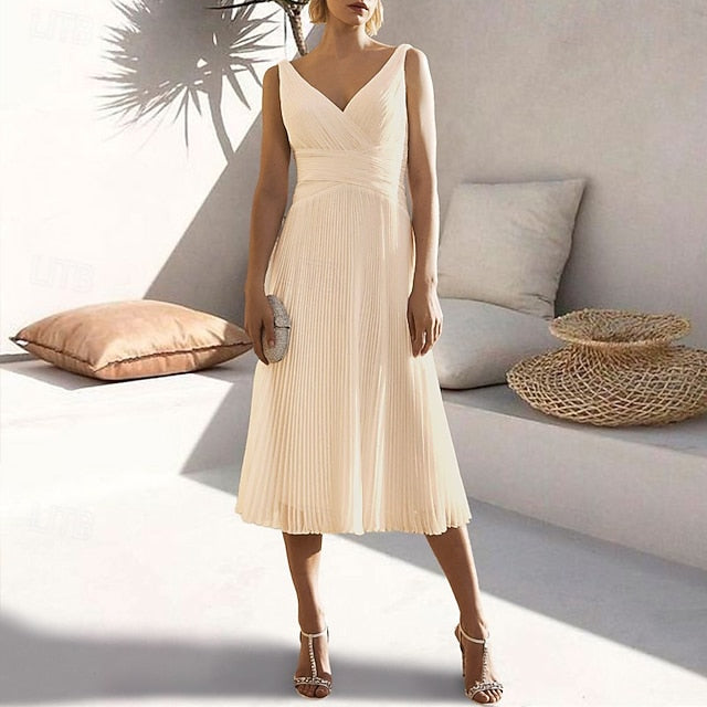 A-Line Cocktail Dresses Elegant Dress Formal Wedding Guest Tea