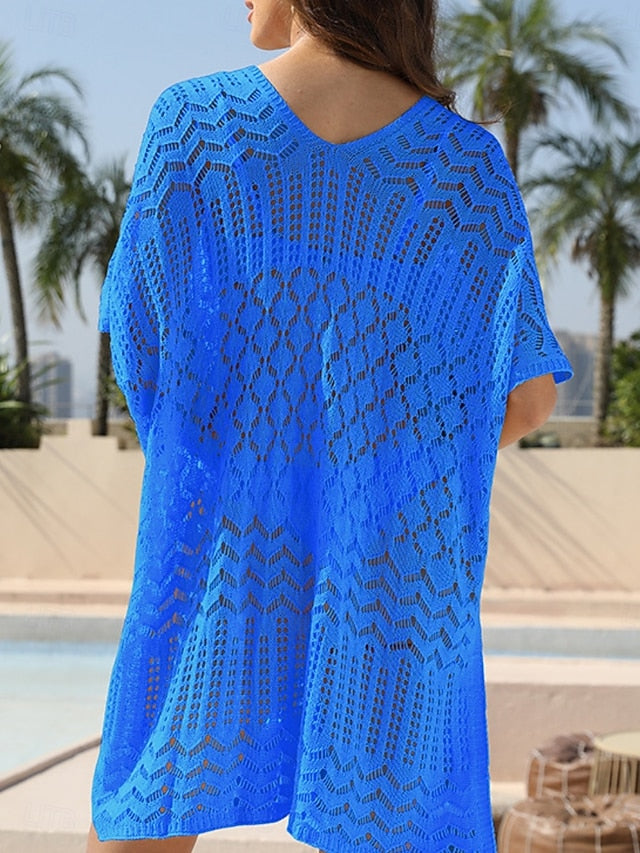 Women's Cover Up Swimsuit Dress Cut Out Knit Vacation Beach