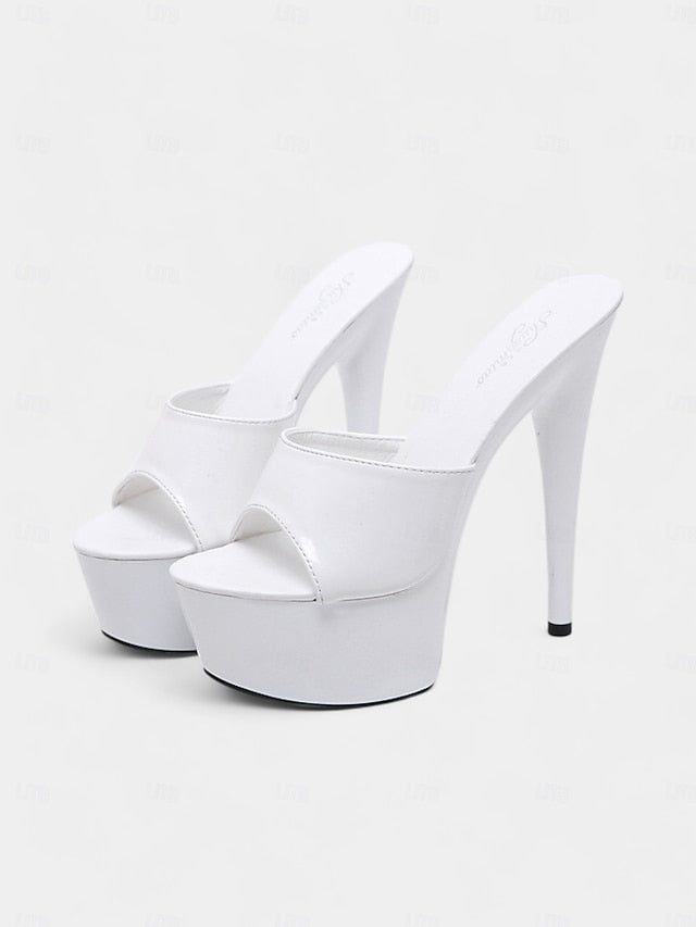 Patent Platform with Leather Red Heels High Women's