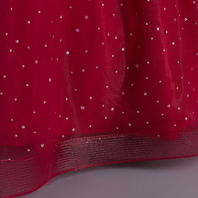 Party Color Solid Dress Sleeveless Kids Sequin Girls'