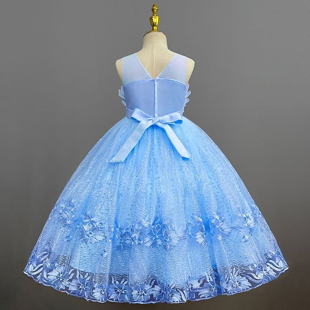 Flower Solid Kids Girl Girls' Dress Colored