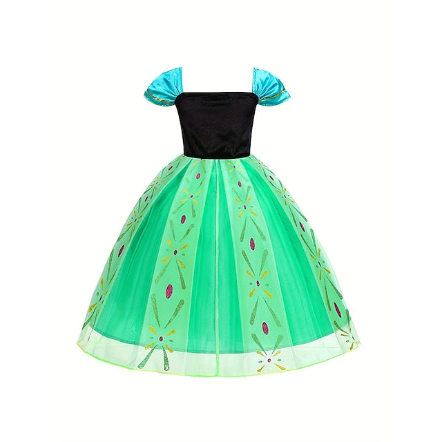 Girl Dress Theme Princess Frozen Flower Party Anna Fairytale