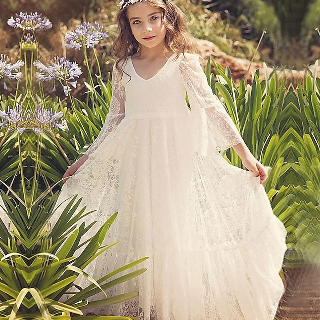 Dress Formal Flower Kid's Girl Lace Girls'