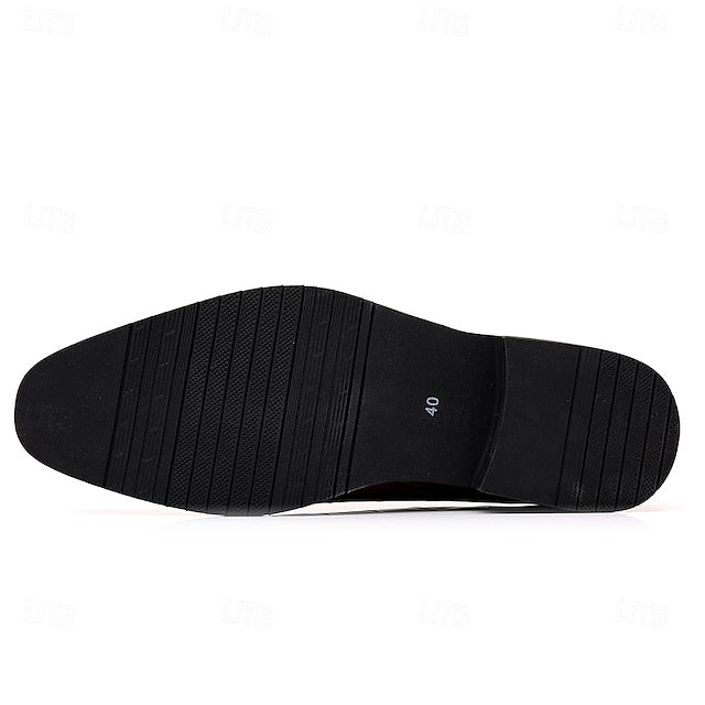 Men's Burgundy Shoes Crocodile Pattern – Slip-On