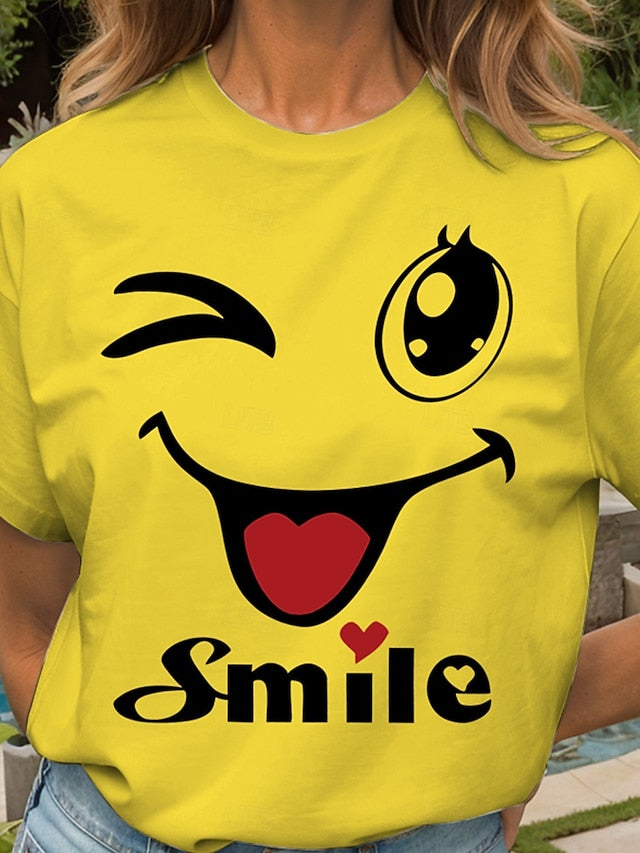 Women's T Shirt Heart Graphic Letter Vintage Stylish