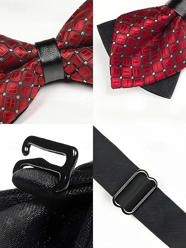 Bow Christmas Pattern Geometric with Men's Tie