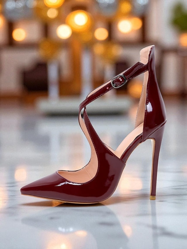 Leather - Purple Women's Heels Strappy Patent Stiletto