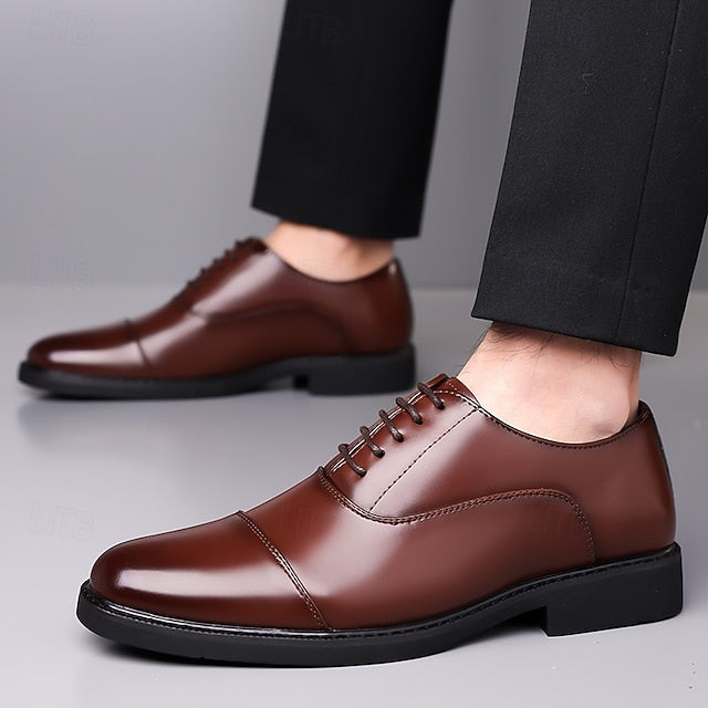 Oxford Shoes Cap-Toe Men's Design Brown – Classic