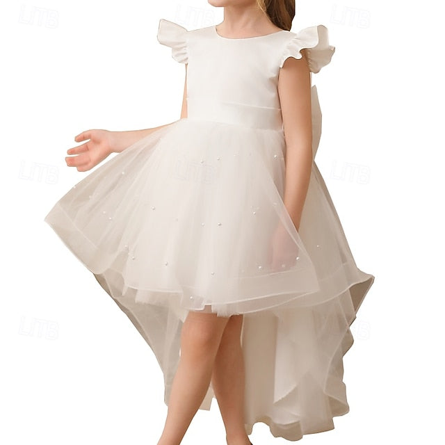 Solid Girl Party Flower Dress Color Girls' Kids