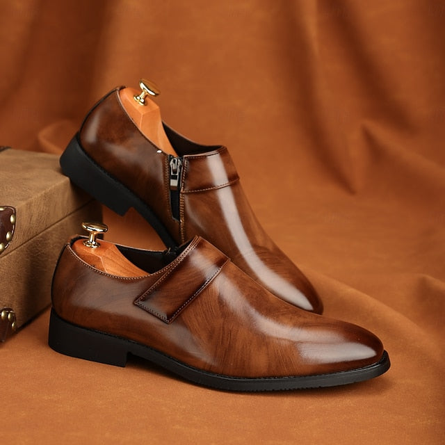 Shoes Slip-On Business Loafers Brown Men's Leather