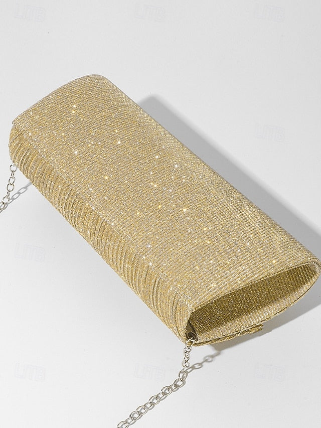 Glitter Purse Accent with Bow Clutch Blue Rhinestone