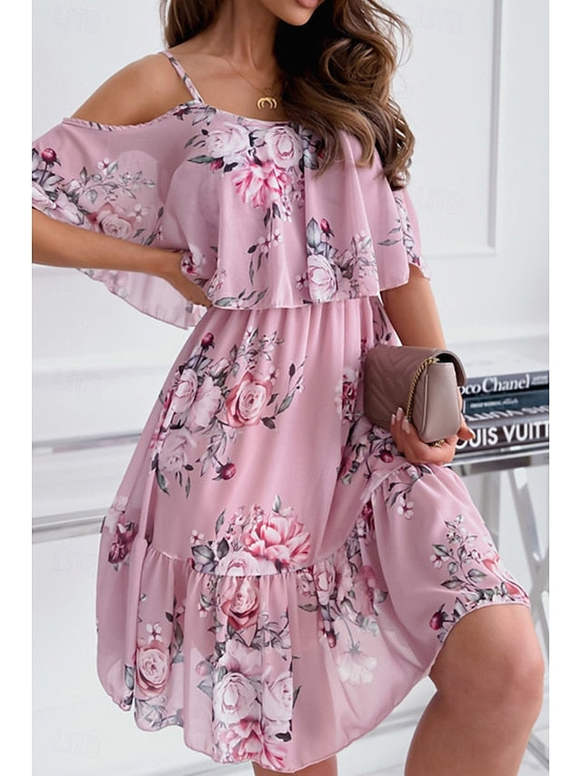 Women's Mini Dress Graduation Dress Floral Dress Print