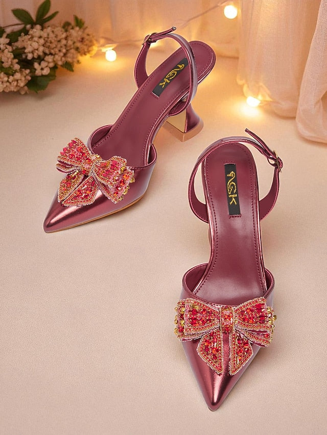 - Women's Pumps High Pointed Metallic Slingback Toe Gold