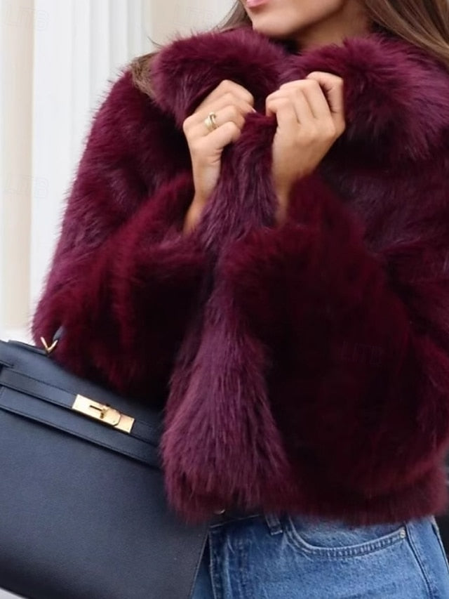 Leathers Fur Faux Warm Coat Furs Women's Comfortable