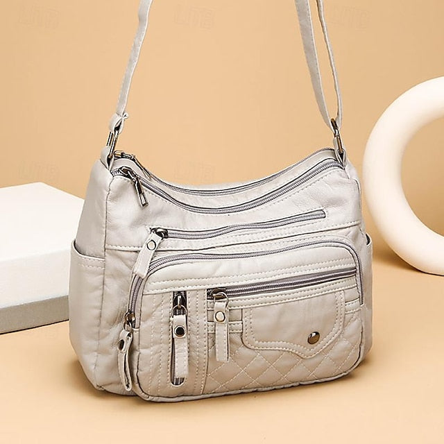 Faux Multiple Quilted with Women's Crossbody Bag Leather