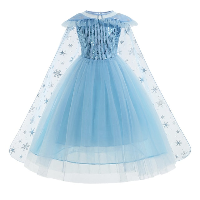 Princess Frozen Elsa Girl Flower Dress Party Theme Fairytale