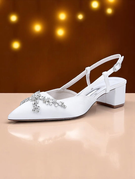 Women's Heels Slingback Satin Black