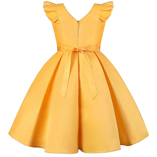 Sleeveless Formal Party Dress Girls' Kids Color Solid