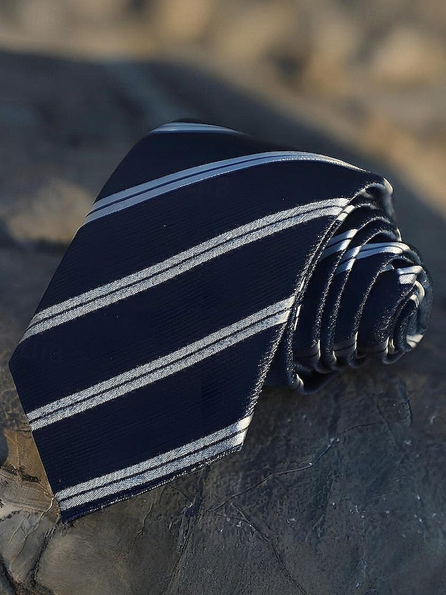 Striped Silk Tie Paisley and Classic Men's Necktie