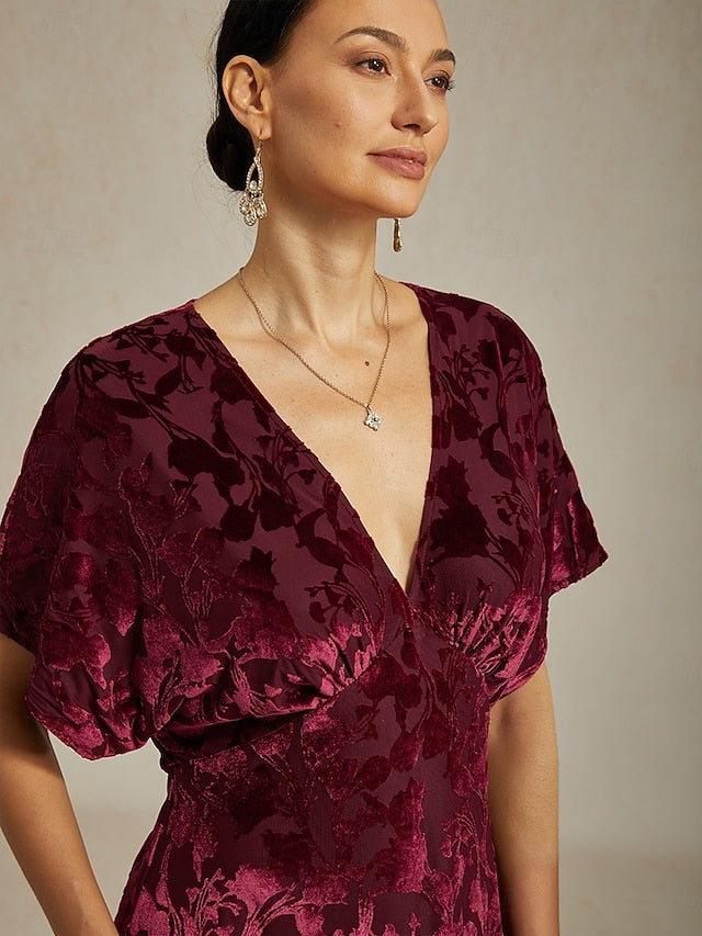Women's Velvet Midi Dress Sheath Dress Elegant Party Party