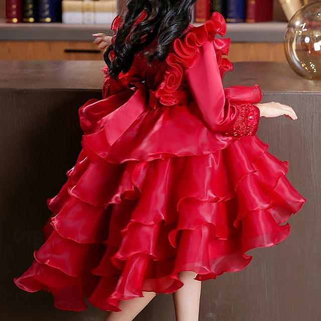 Long Wedding Dress Special Sleeve Kids Girls' Flower Party