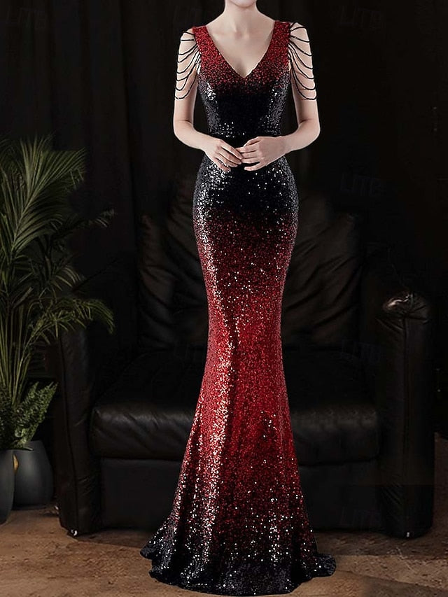 Mermaid / Trumpet Sequin Prom Dresses Ombre Party Dress Formal