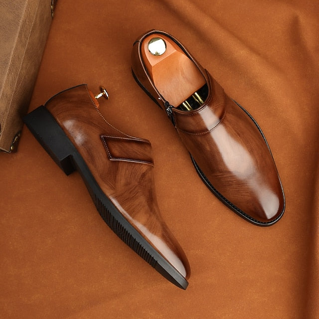 Shoes Slip-On Business Loafers Brown Men's Leather