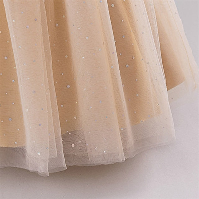 Girl Kids Color Party Block Girls' Dress Flower