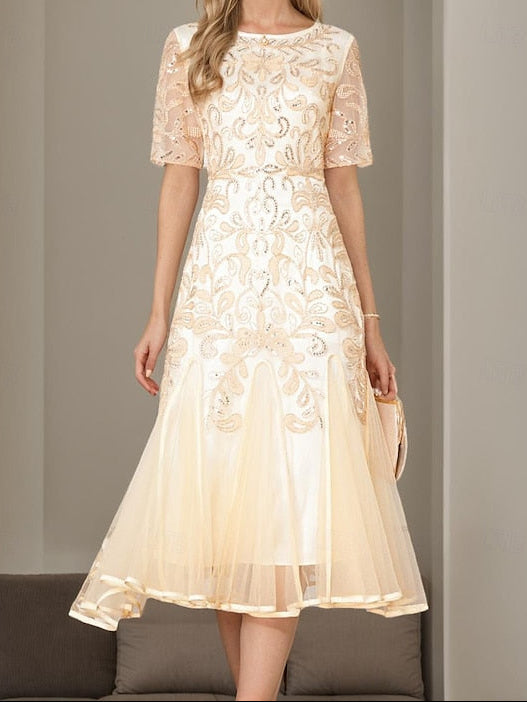 Vintage Bride A-Line Mother Elegant the Beaded V Dress of Party