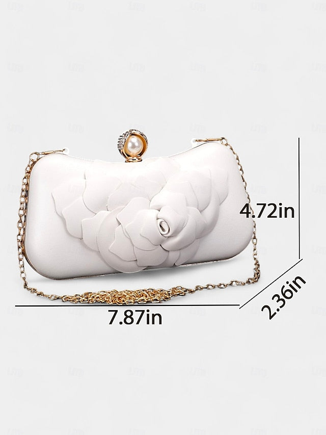 Clutch Bridal with Matching White Floral-Embellished – Shoes