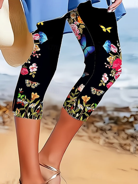 Women's Capri Pants Chinos Leggings Vacation Vintage