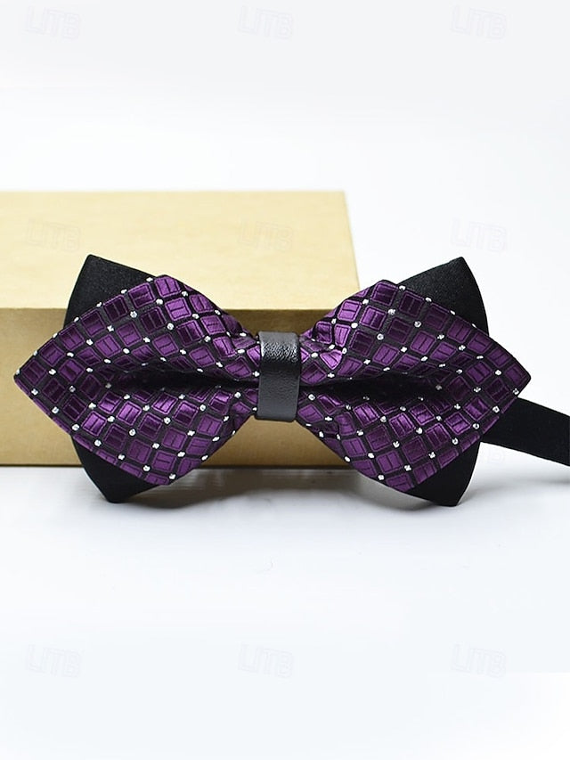 Men's Tie Bow with Christmas Pattern Geometric