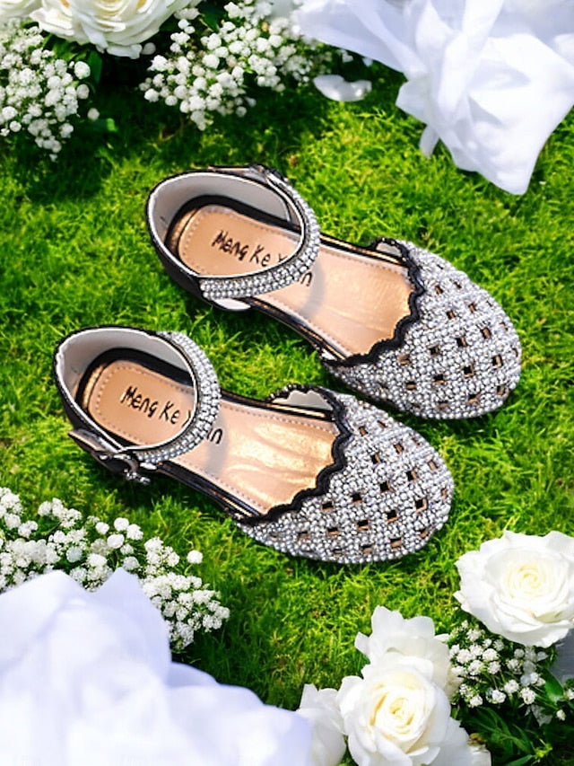 Girls' – Rhinestone Mary Shoes Jane Sparkly Scalloped