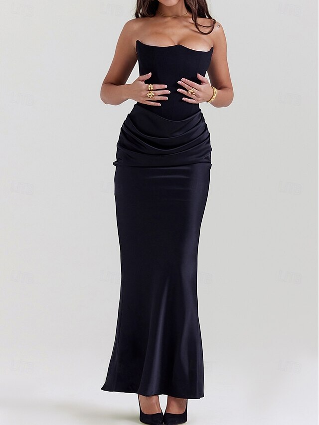 Women's Long Dress Maxi Dress Black Dress Corset Dress