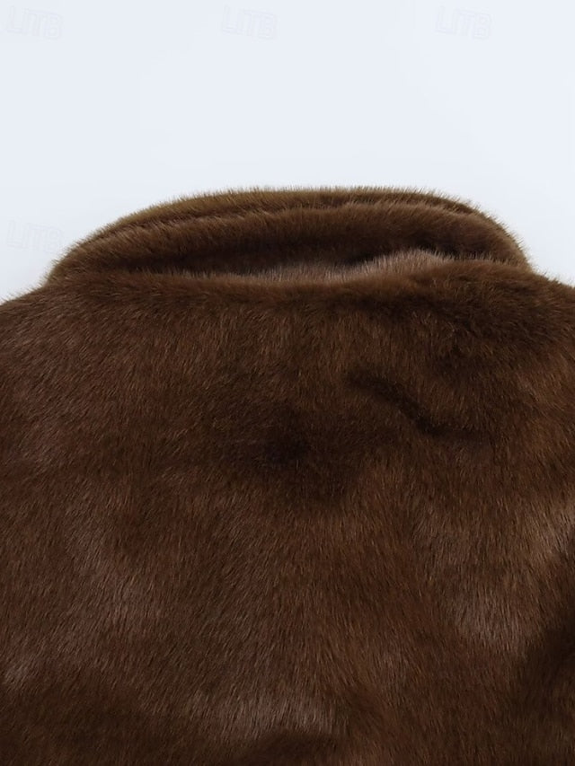 Fur Women's Comfortable Warm Teddy Coat Buttons Faux