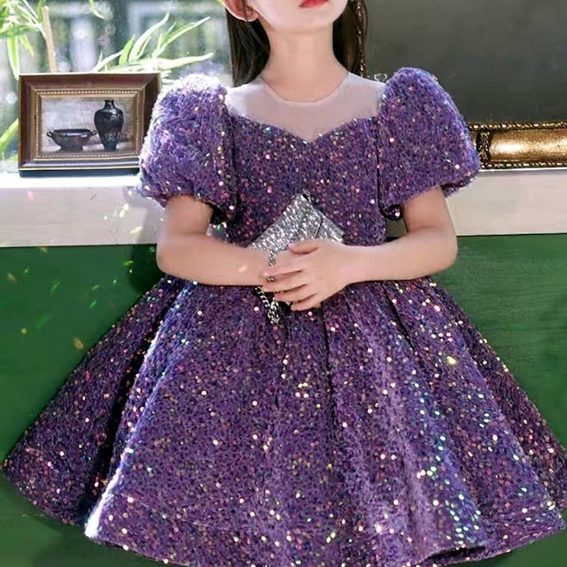 3D Spring Wedding colour Short Sleeve Summer Girls' Dress