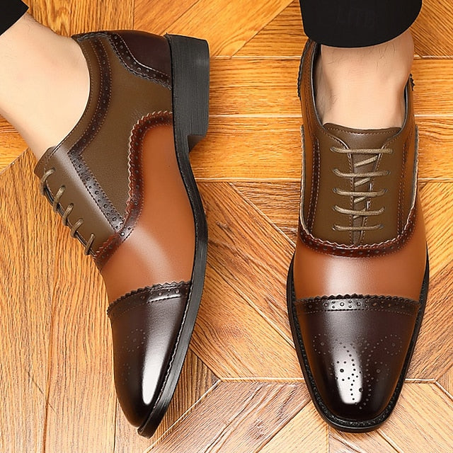 – Faux Brown Men's and Two-Tone Shoes Brogue Black