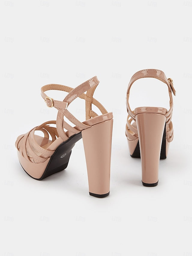 Platform Strappy High – Heel Women for Nude Sandals